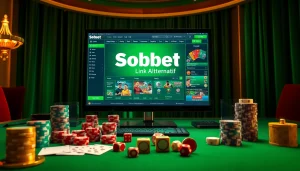 Experience sbobet link alternatif with dynamic online sports betting on a luxurious casino setup.