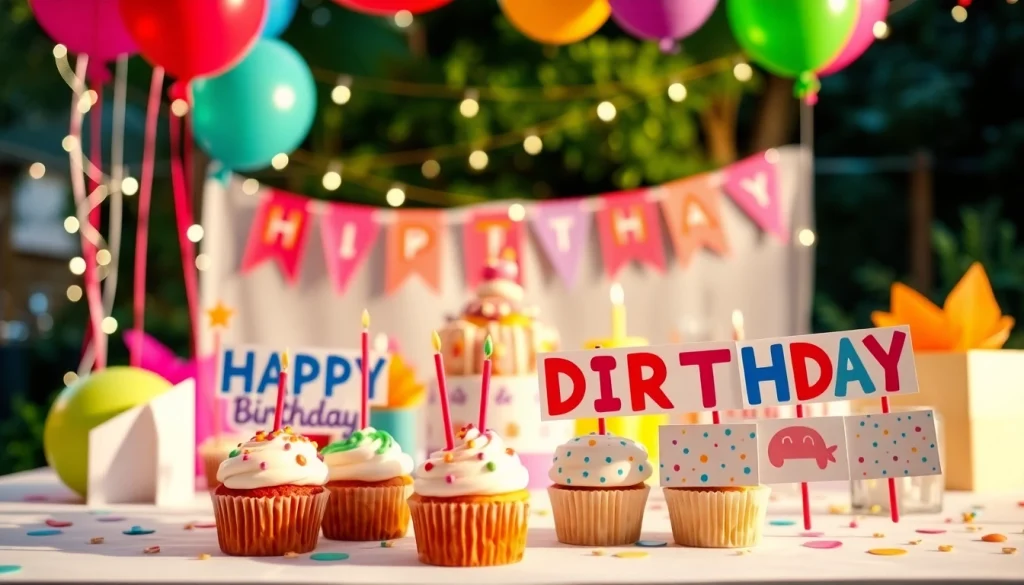Customize your vibrant birthday party setup with personalized decorations and festive ambiance.