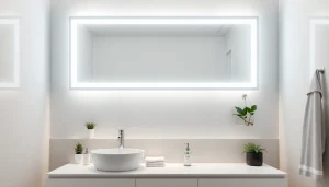 Enhance your space with an elegant bathroom mirror designed for modern aesthetics.