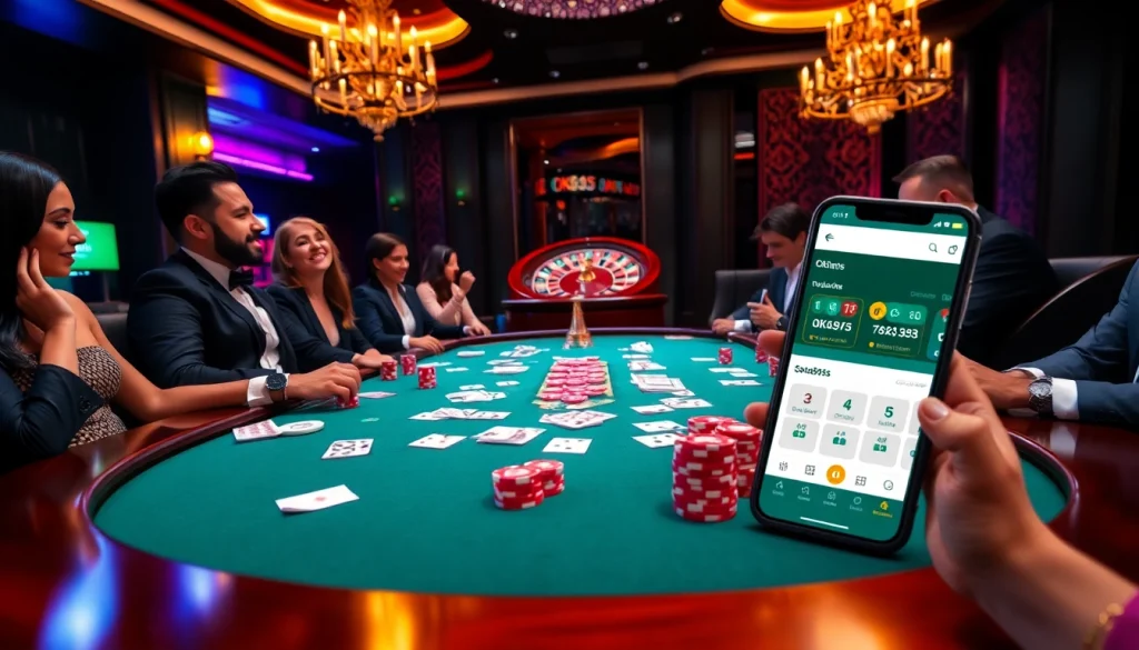 Experience an exciting game night at OK365 with players engaging at the vibrant poker table.