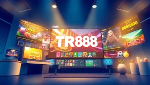 Engaging digital illustration of the TR88 trang chủ betting platform showcasing casino games and promotions.