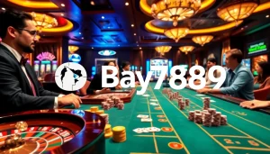 Experience the exciting gaming action of Bay789 at a vibrant casino table with thrilling games.