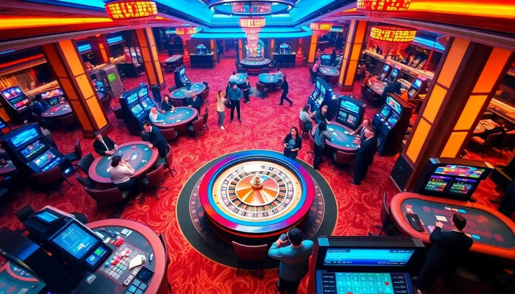 Players enjoying their experience at TK88 Casino with vibrant gaming elements and professional dealers.