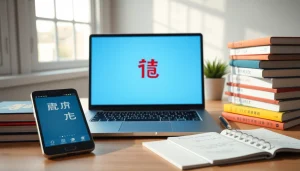 Enhance your translation experience with 有道翻译 in a modern workspace.