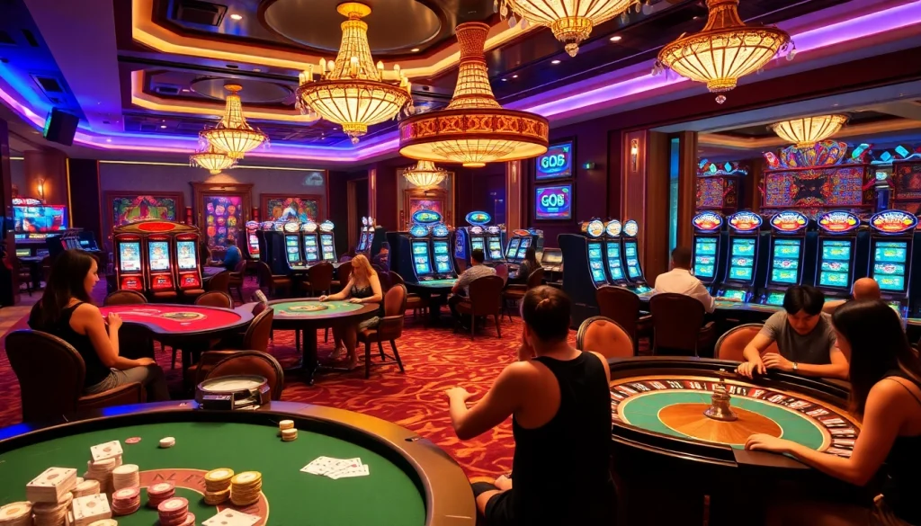 Experience the excitement of GO88 casino with dynamic games, vibrant players, and luxurious ambiance.