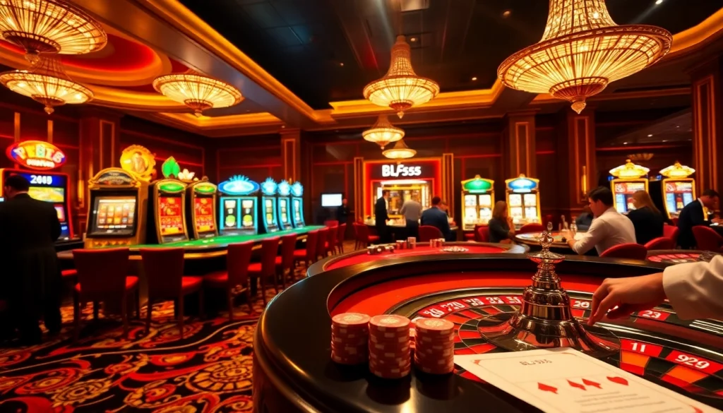 Experience high-stakes gaming at BL555 with thrilling casino tables and vibrant slot machines.