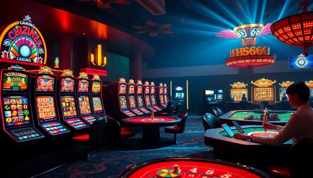 Exciting gaming experience at HH666 showcasing vibrant slots and live dealers.