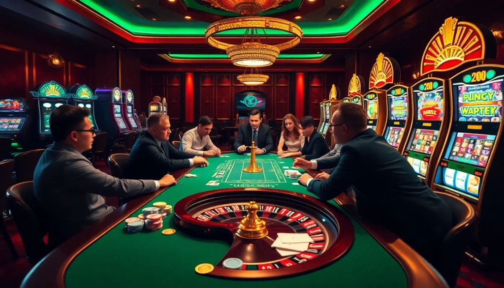 Experience the thrill of gambling at Vuabai9 with a luxurious poker table scene showcasing excitement and strategy.