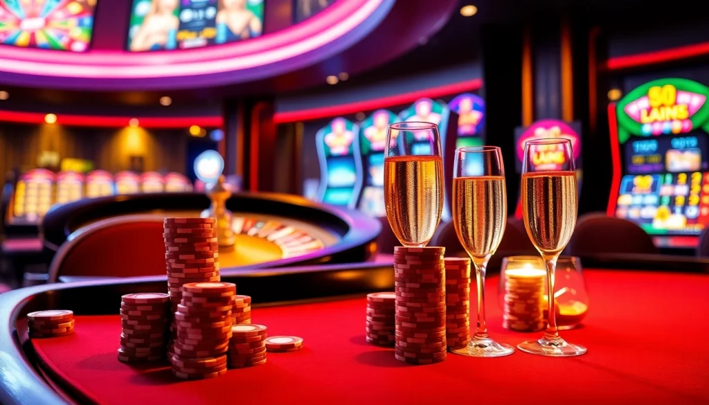Experience the thrill of gambling at hitclub.miami with luxurious casino tables and vibrant slot machines.