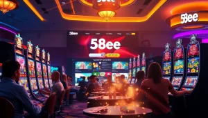 Experience exciting online gaming with 58ee's vibrant casino atmosphere featuring slots, poker, and rewards.