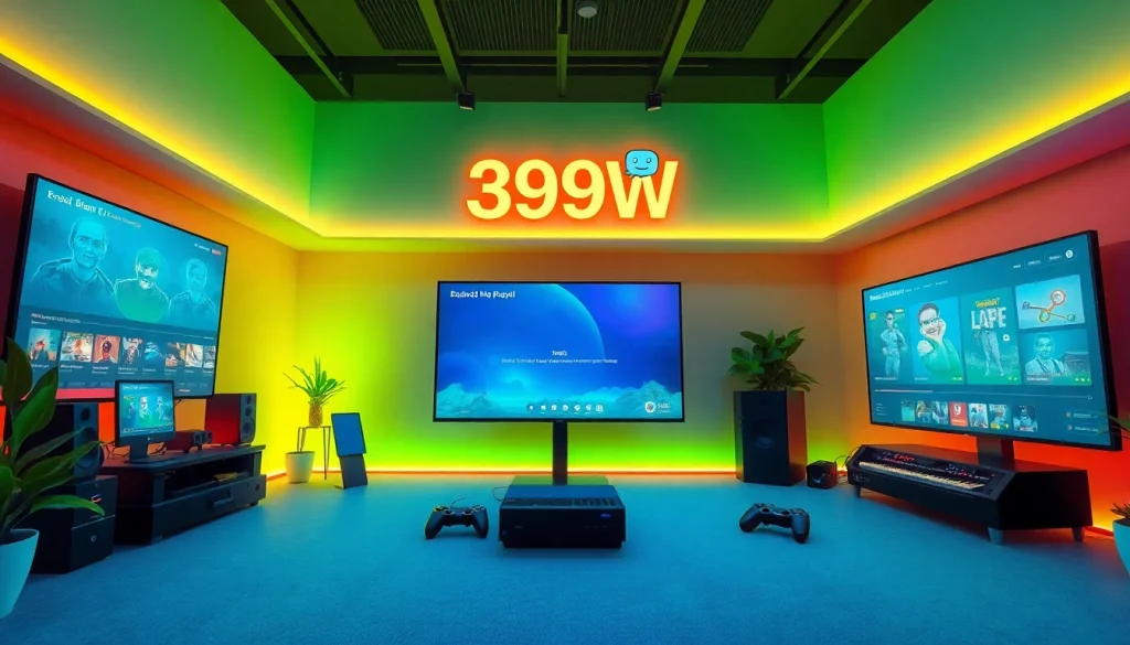 Engaging digital landscape of 399W showcasing casual games and sound experiences in a modern, user-friendly environment.