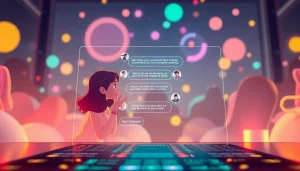 Engaging interface for nsfw ai chat featuring playful characters and vibrant colors.