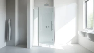 Moderne duschkabine 80x80 eckeinstieg in eleganter Badezimmerumgebung