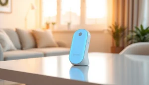 Showcasing the Lewcose Glowcose device in a bright setting, highlighting user-friendly design and technology.