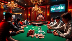 Experience the thrill of pahal4d poker action with vibrant gaming tables and excited players.