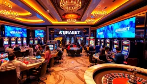 Experience the vibrant gambling scene at BRABET's luxurious casino filled with excitement.
