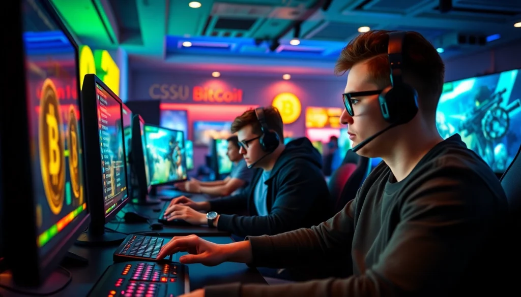 Engaged players at a csgo casino, betting with excitement on digital platforms.