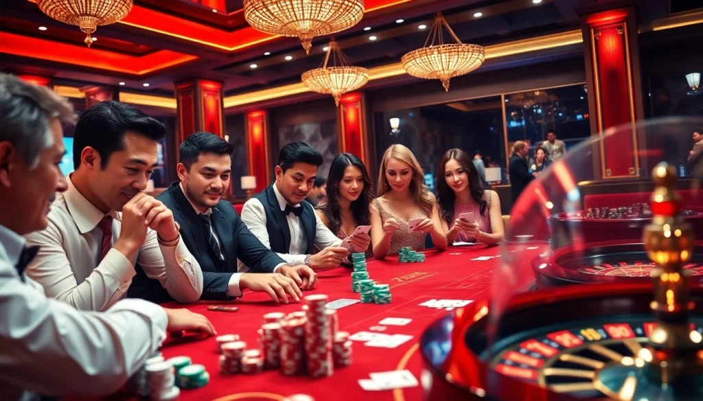 Exciting poker scene featuring players at a casino table, emphasizing the thrill of 789 win.