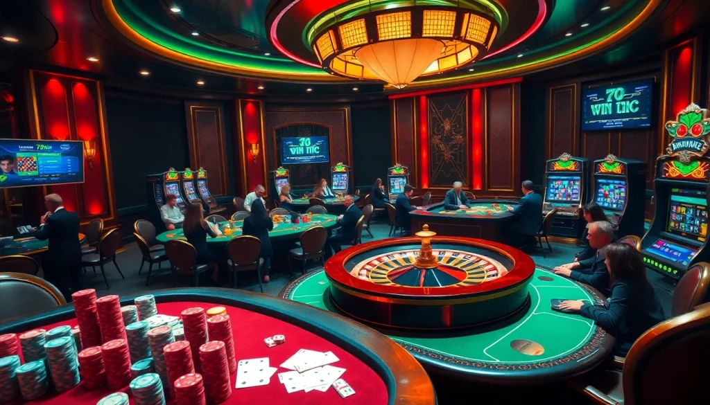 Experience high-stakes gaming action at 78win com casino with vibrant poker tables and lively roulette.
