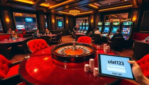 Experience the excitement of ulat123 login with poker tables and vibrant slot machines.