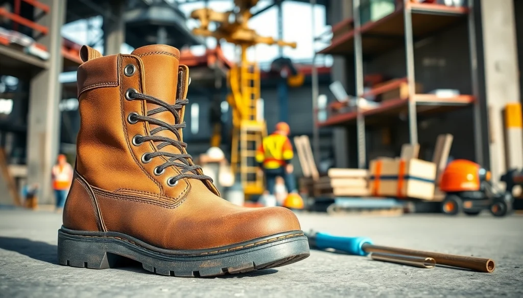 Steel Toed Boots Canada displayed in a worksite, emphasizing durability and safety for workers.