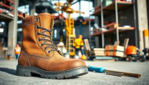 Steel Toed Boots Canada displayed in a worksite, emphasizing durability and safety for workers.