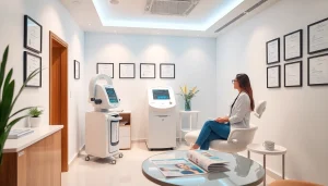 最新のクリニックで患者を診察する医療専門家、医療脱毛のおすすめに焦点を当てる