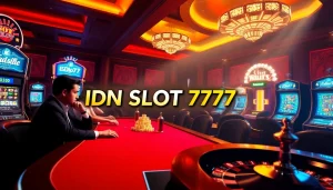 Experience the thrill of idn slot 777 with vibrant casino elements and engaged players.
