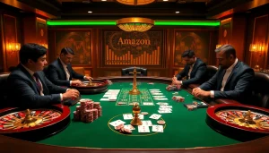 Engaging players at a poker table featuring amazon seller types and luxury casino elements.