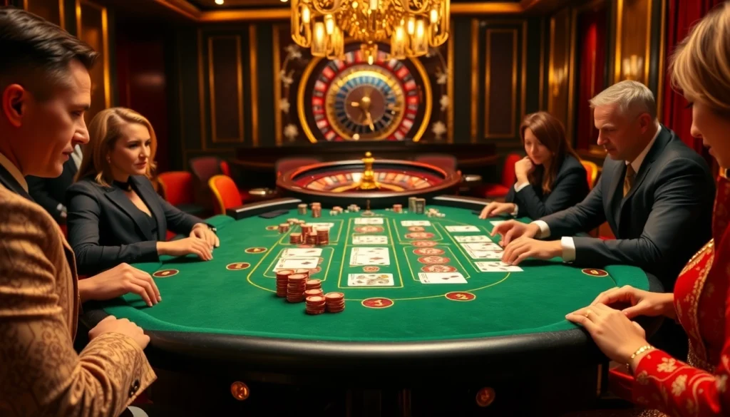 Strategize your win at the b52 casino table with poker chips and cards.