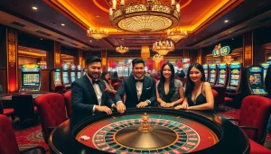 Experience the excitement of UU88 casino with vibrant gaming visuals and elegant decor.
