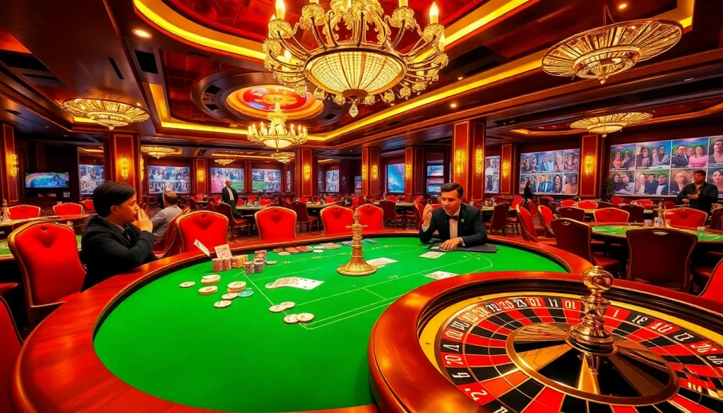 Experience the excitement at https://www.bdtk3.vip/ with a lively casino atmosphere showcasing a glamorous poker table scene.