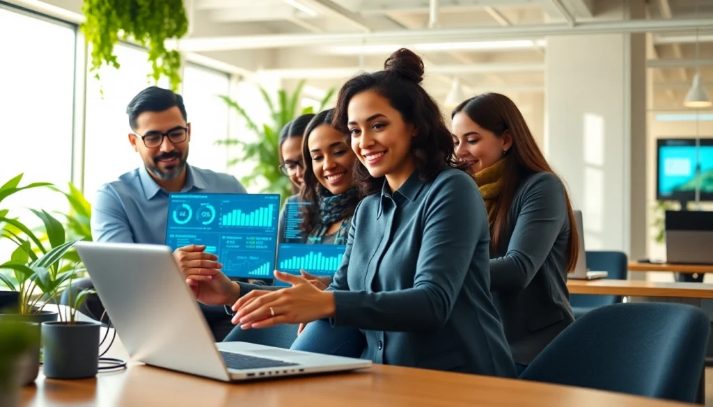 Team collaboration at an AI automation agency in UK showcasing innovation and technology.