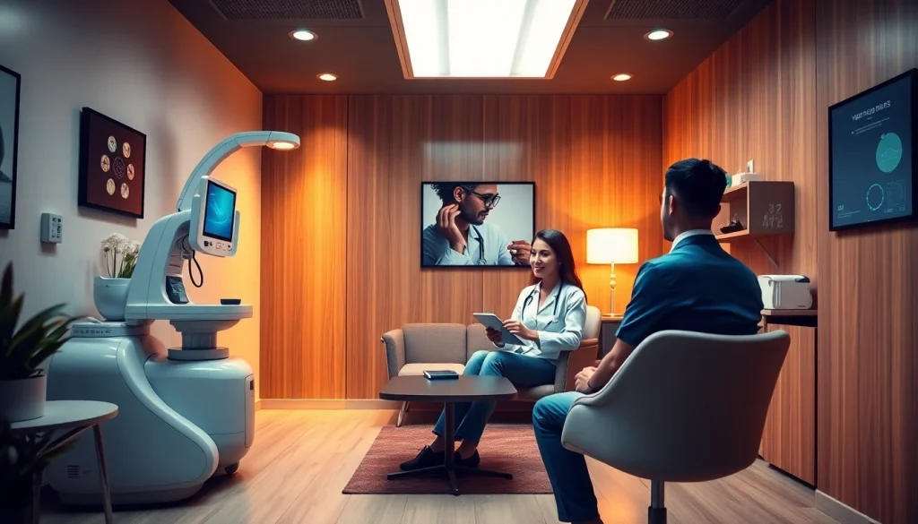 Dr.AGAクリニック 口コミ showcasing a modern clinic environment with professional consultations for hair loss treatments.