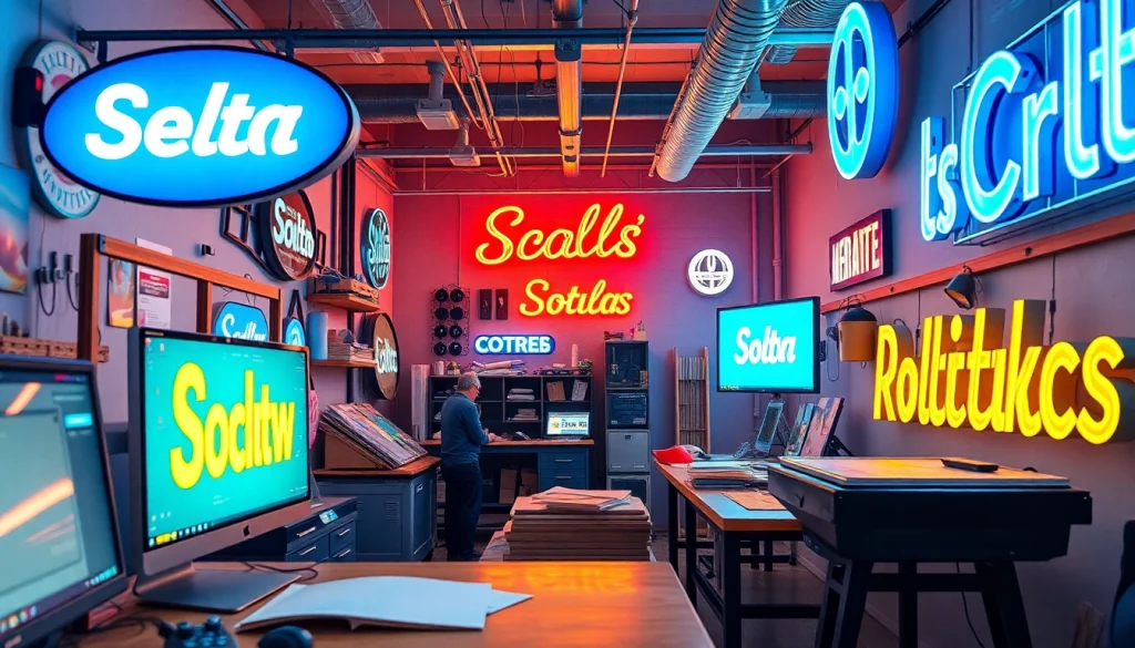 Taller dinámico de rótulos en Alicante, mostrando diseño y producción de señalización vibrante.