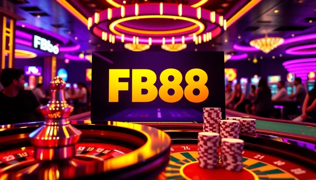 Engage in thrilling games at FB88's luxury online casino with roulette and poker.