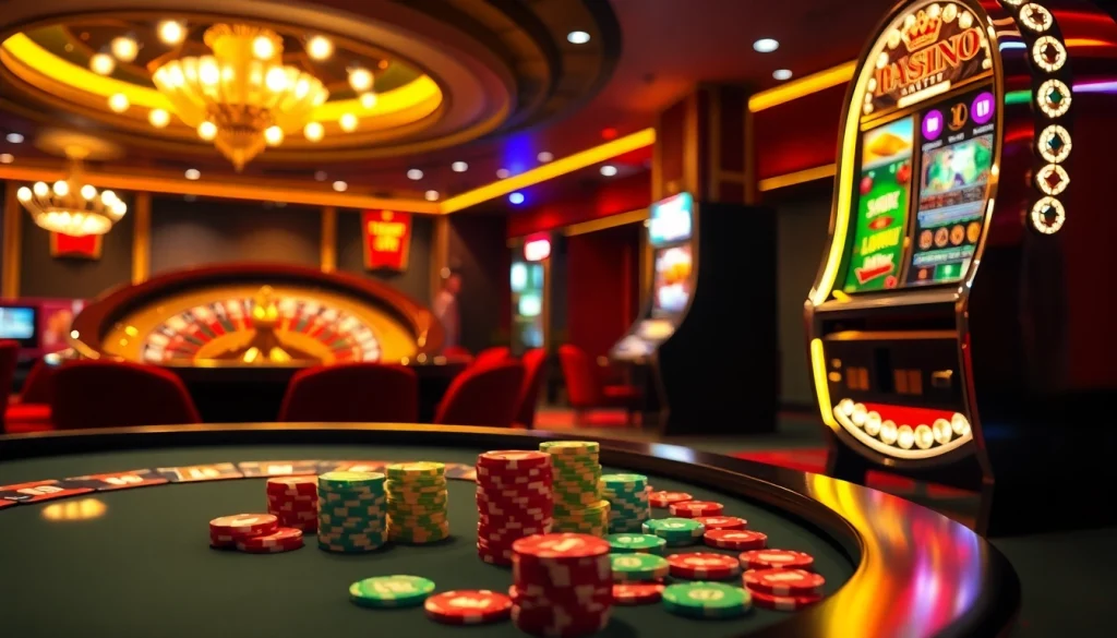 Experience the thrill of PS 99 at a vibrant casino table with colorful poker chips.