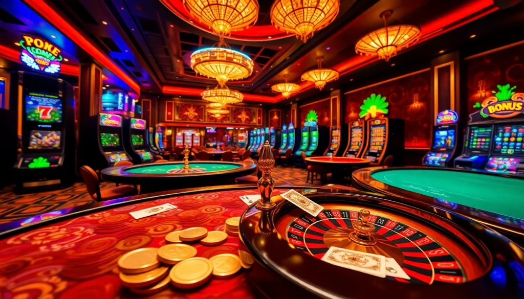 Engage in thrilling gaming experiences with apk jaya amidst a vibrant casino atmosphere.