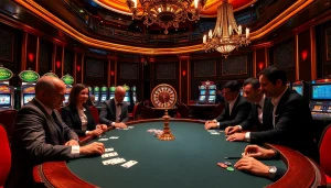 Engaging gamblers at a luxurious casino with references to the hidden wiki among vibrant gaming elements.
