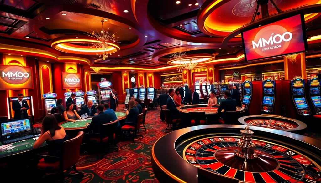 Experience vibrant gambling action with MMOO's luxurious casino scene full of excitement.