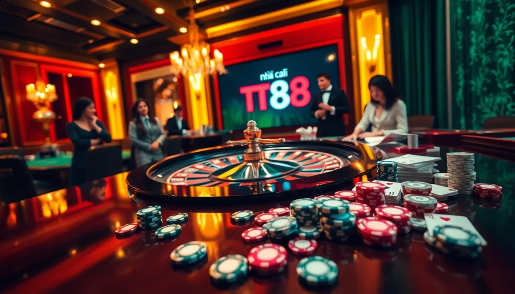 Experience thrilling gameplay at Nhà cái TT88 with vibrant casino tables and exciting betting options.