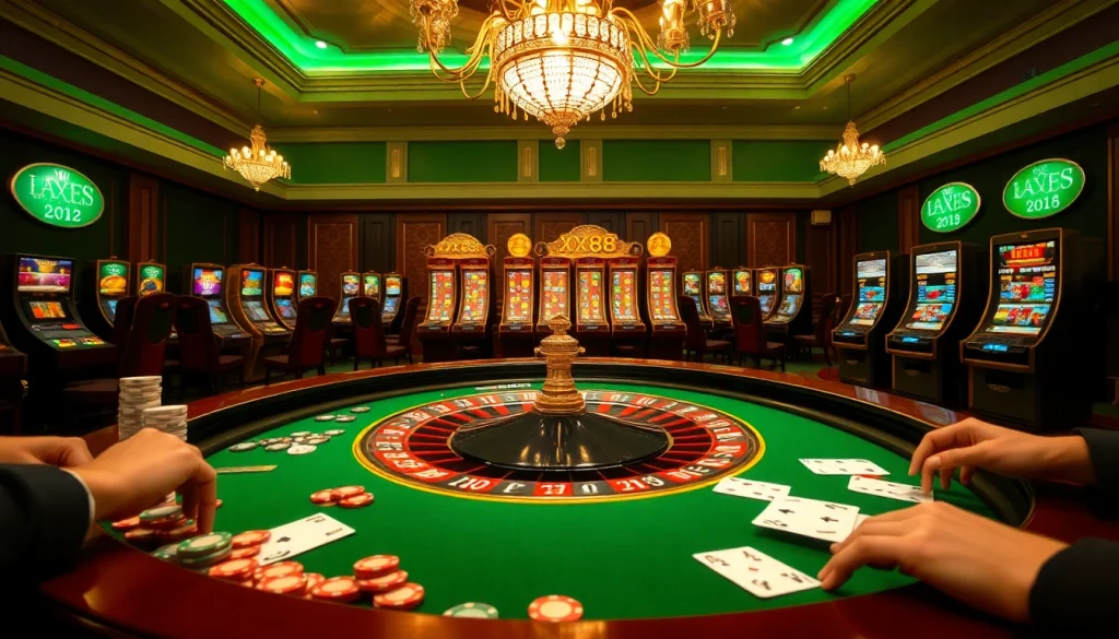 Exciting moment at the poker table featuring xx88's vibrant colors and luxurious atmosphere.