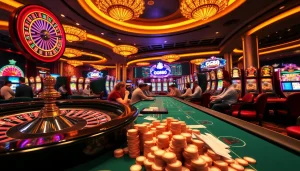 Experience the excitement of GG88 with a luxurious casino atmosphere featuring thrilling games and vibrant betting action.