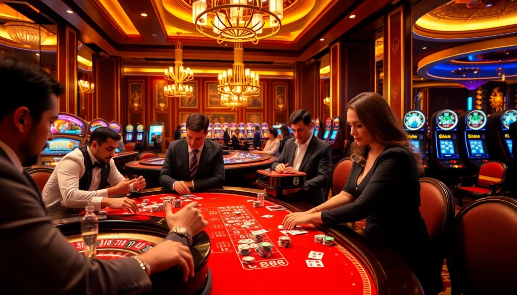 Exciting gameplay at the LC88 casino table with vibrant chips and cards in action.