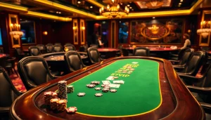 Experience high-stakes excitement at the 777VIP casino poker table with vibrant chips and cards.