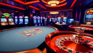 Experience the excitement of gambling at https://dr88.co.com/ with vibrant casino visuals featuring blackjack and slot machines.