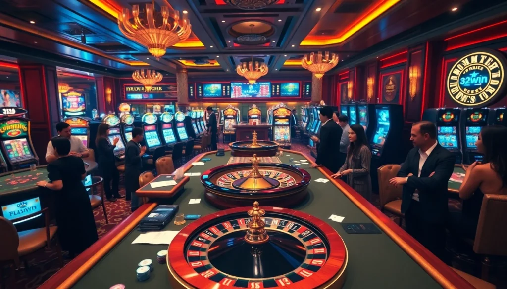 Experience thrilling action at 32win's luxurious casino with vibrant games and excitement.