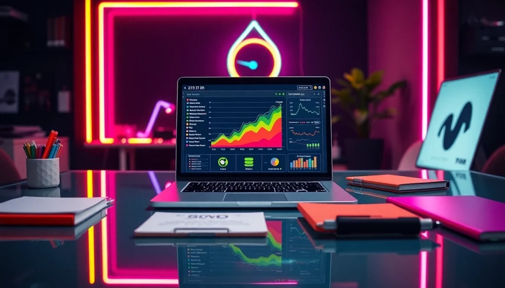 Ramtoto menghadirkan gambaran profesional ruang kerja digital marketing yang dinamis.