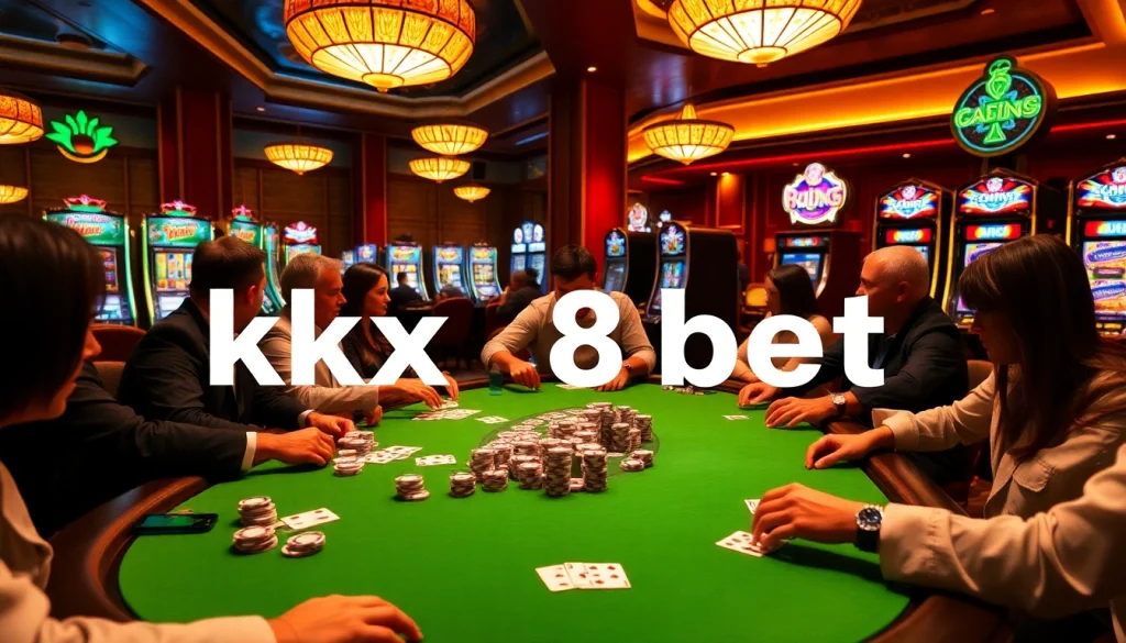 Experience the thrill of kx8 bet at a luxurious casino poker table packed with excitement.