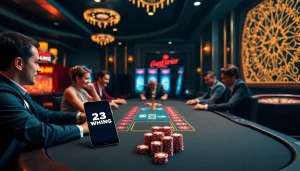 Experience thrilling gameplay at the poker table with the 23win app, showcasing excitement and professionalism in gambling.